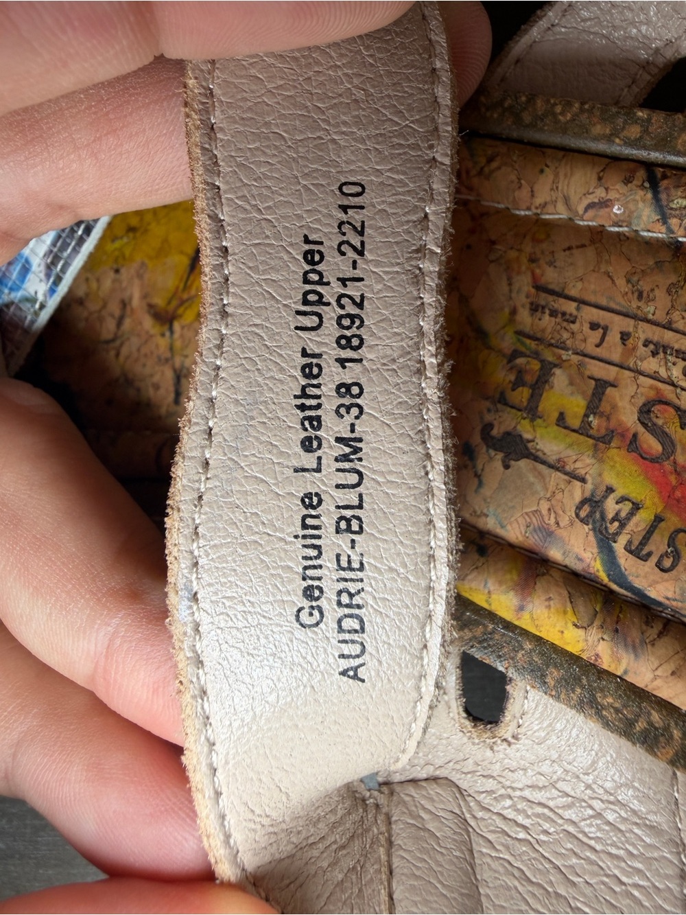 L'Artiste Audrie Spring Step Floral Strappy Leather Cork Wedge Sandals US 7 - Picture 10 of 11